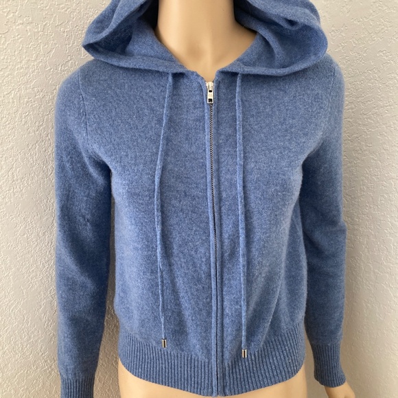 Elie Tahari Cashmere Hoodie Full Zip Sweater S - Picture 2 of 6